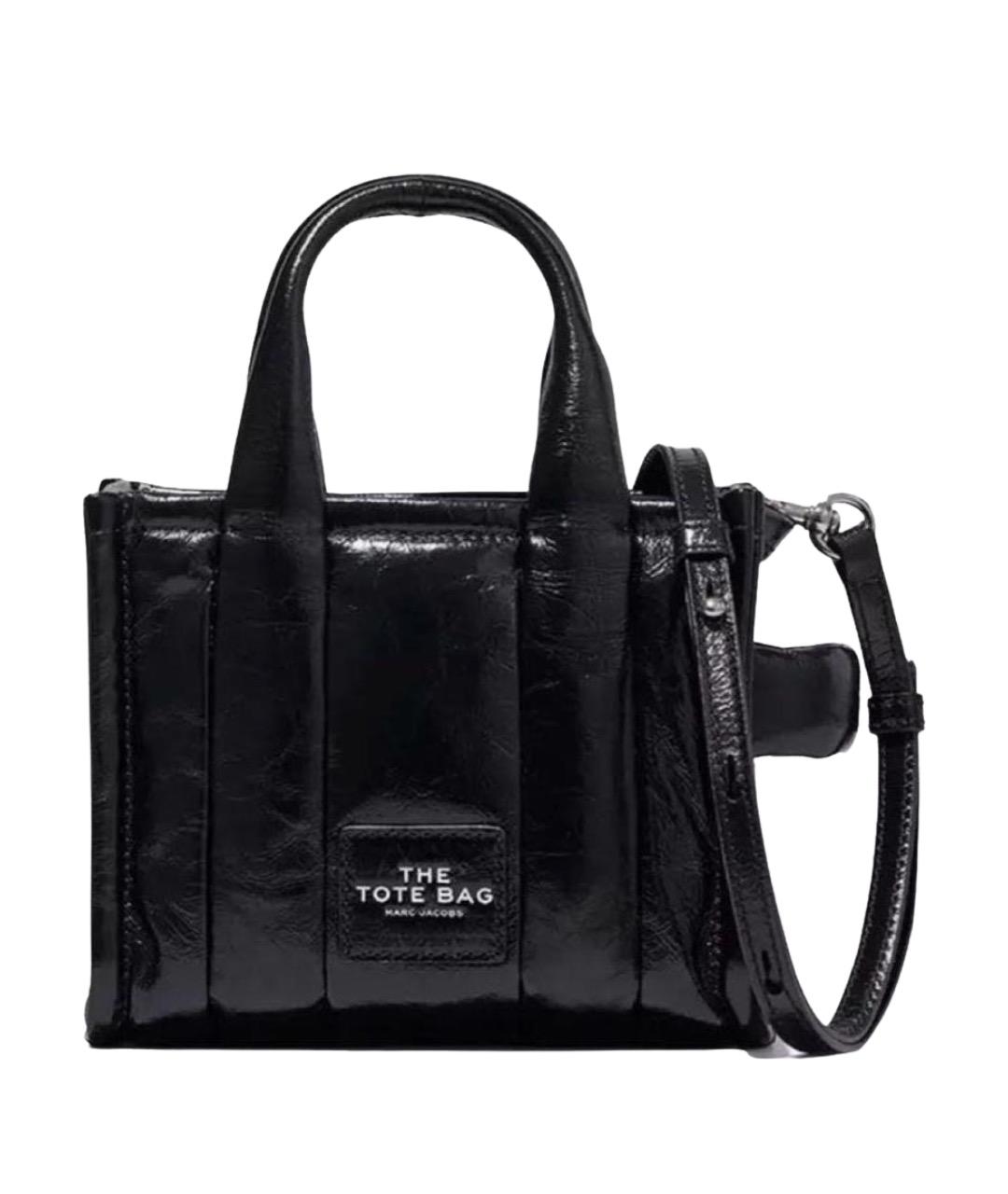 MARC JACOBS Черная сумка тоут из лакированной кожи, фото 1