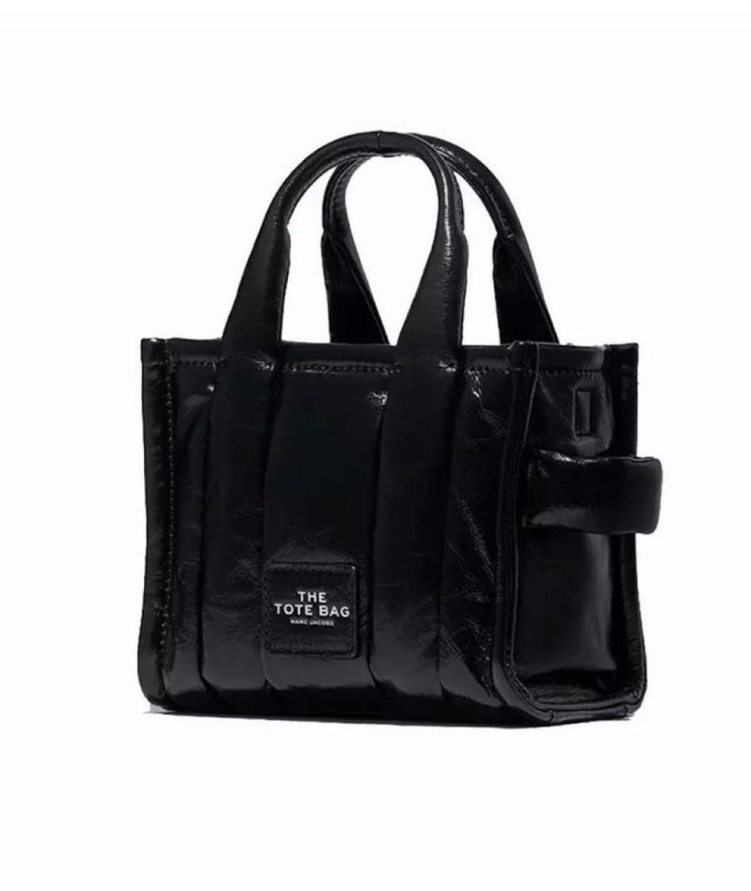 MARC JACOBS Черная сумка тоут из лакированной кожи, фото 2