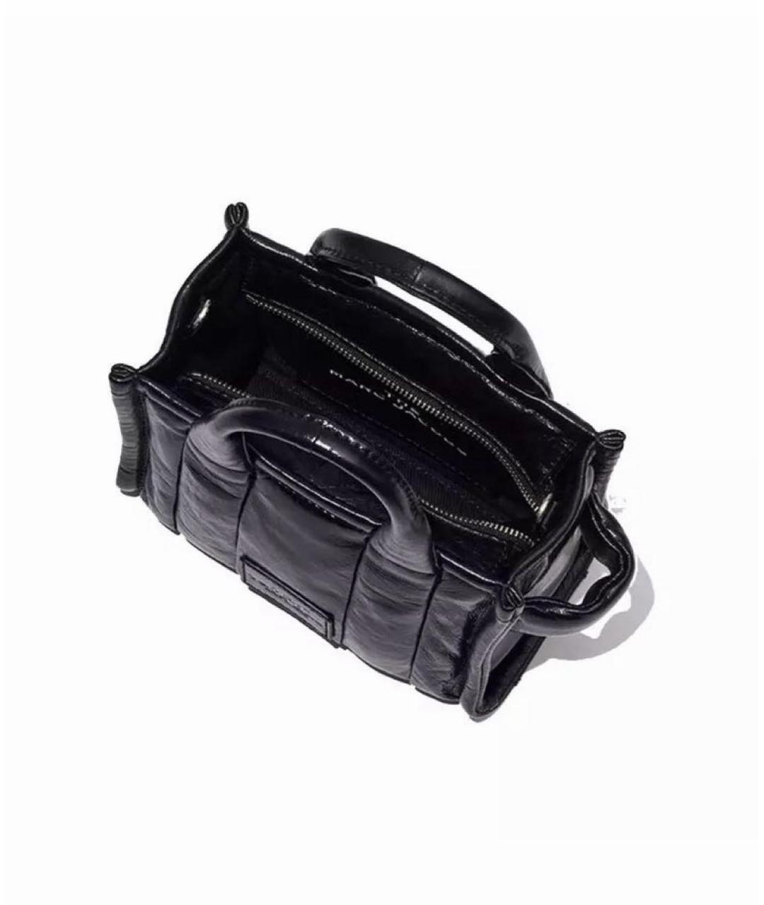 MARC JACOBS Черная сумка тоут из лакированной кожи, фото 4