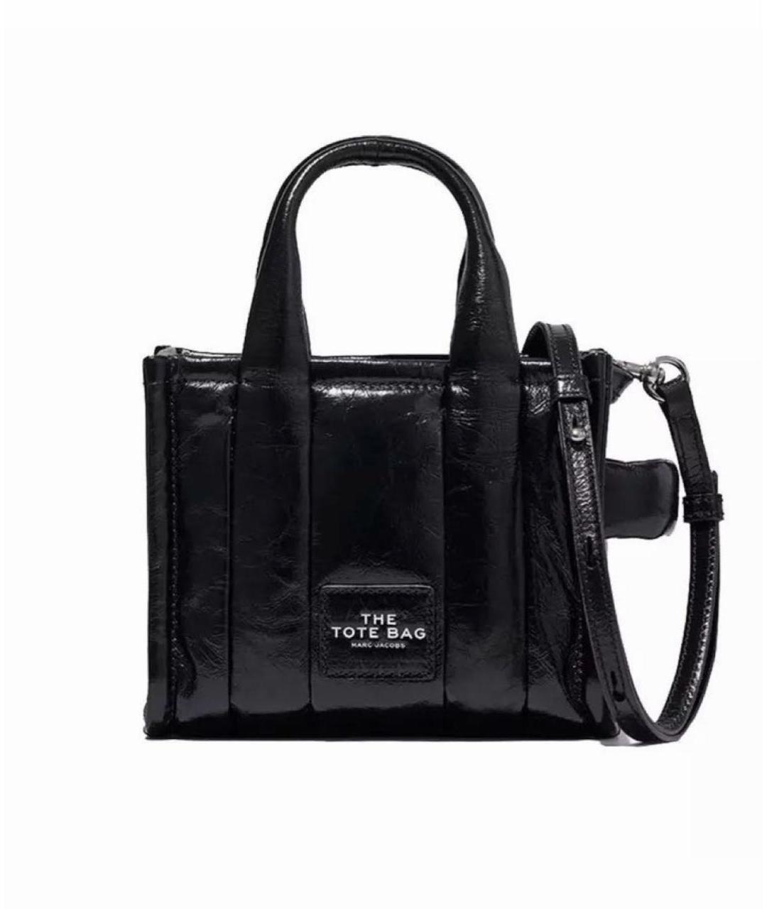 MARC JACOBS Черная сумка тоут из лакированной кожи, фото 8