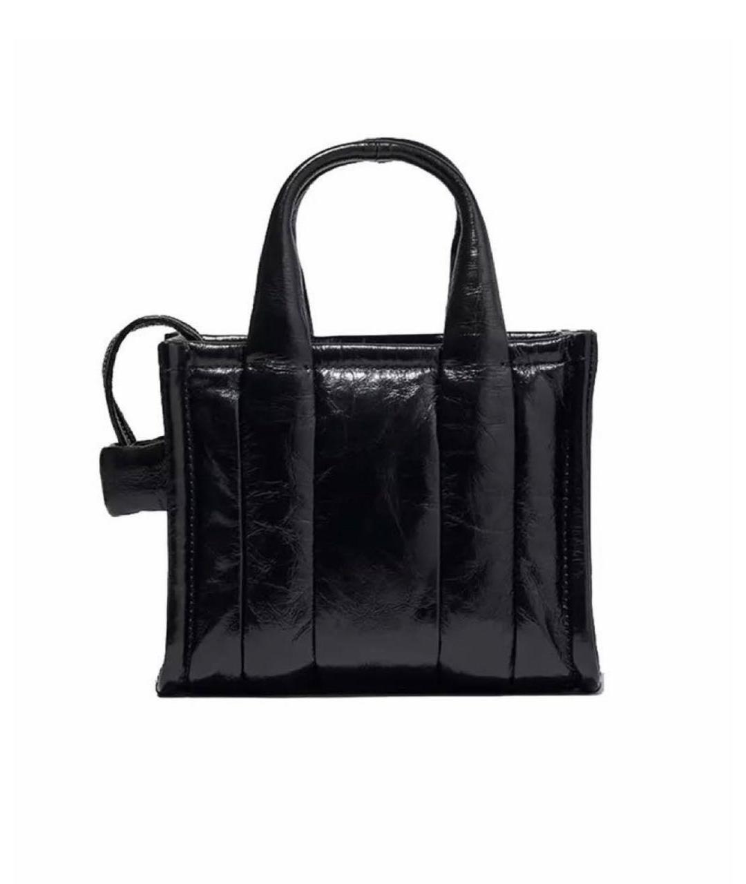 MARC JACOBS Черная сумка тоут из лакированной кожи, фото 3