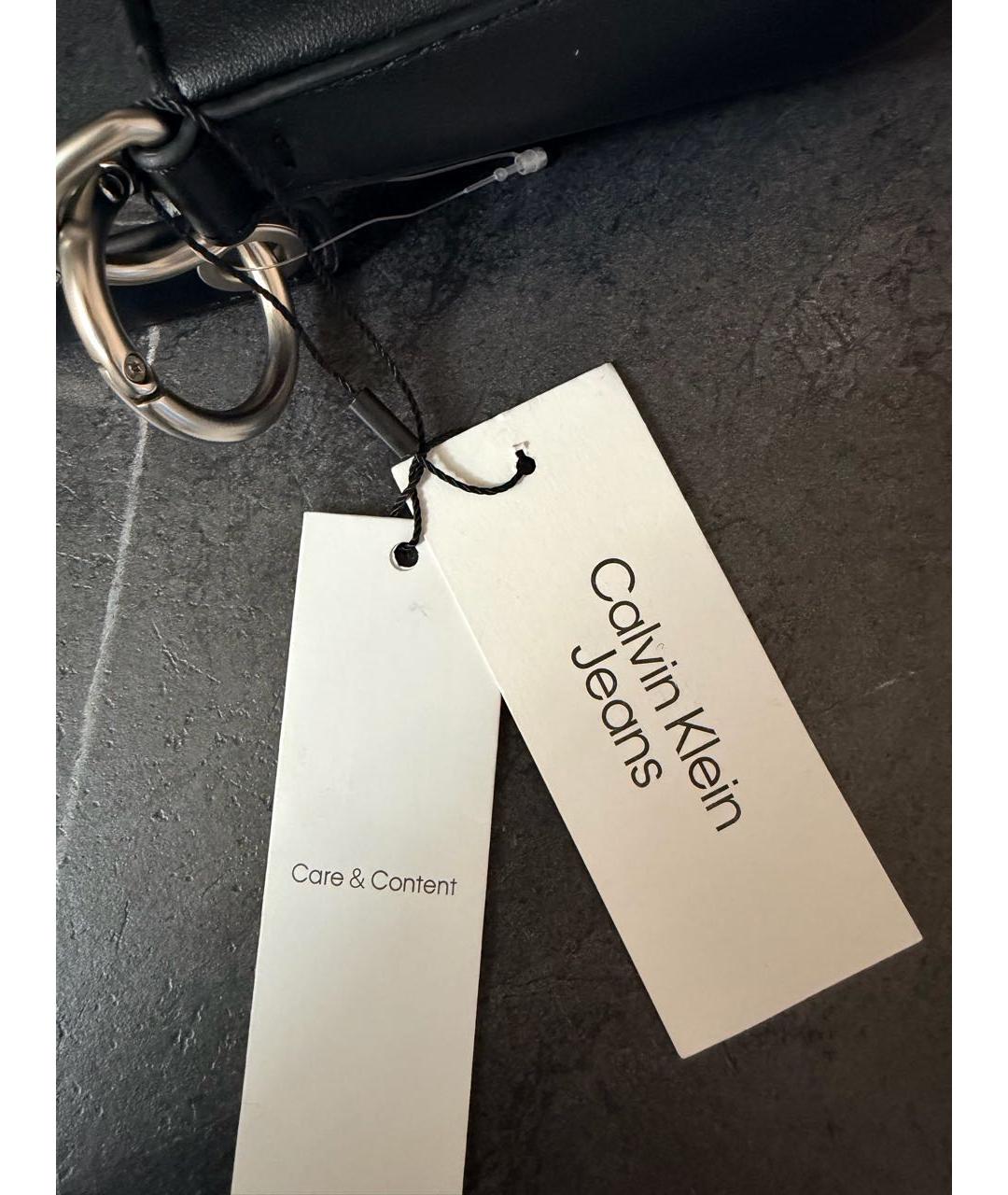 CALVIN KLEIN Черная сумка через плечо из искусственной кожи, фото 7