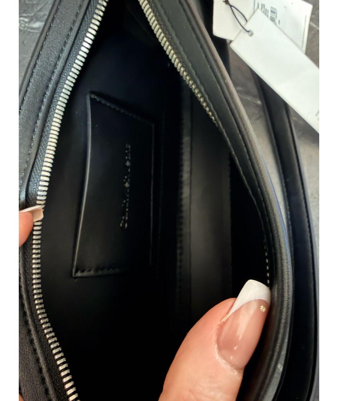 CALVIN KLEIN Черная сумка через плечо из искусственной кожи, фото 4