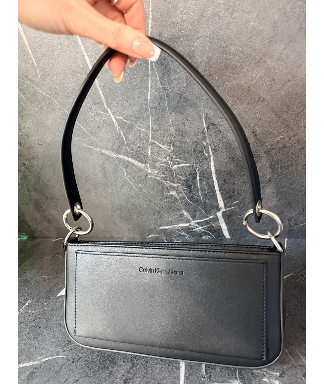 CALVIN KLEIN Черная сумка через плечо из искусственной кожи, фото 3