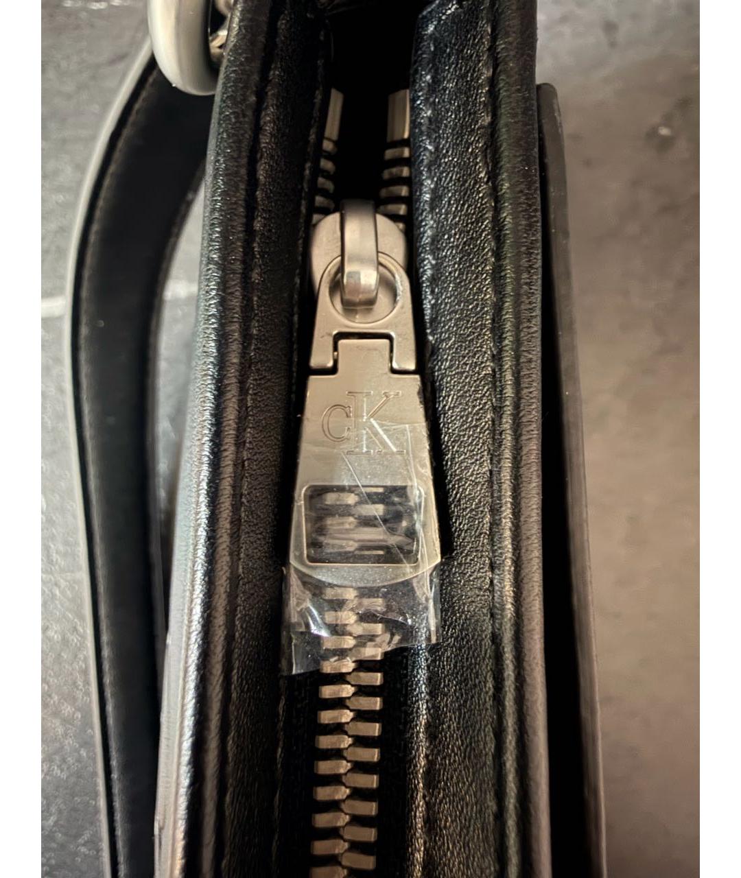 CALVIN KLEIN Черная сумка через плечо из искусственной кожи, фото 5