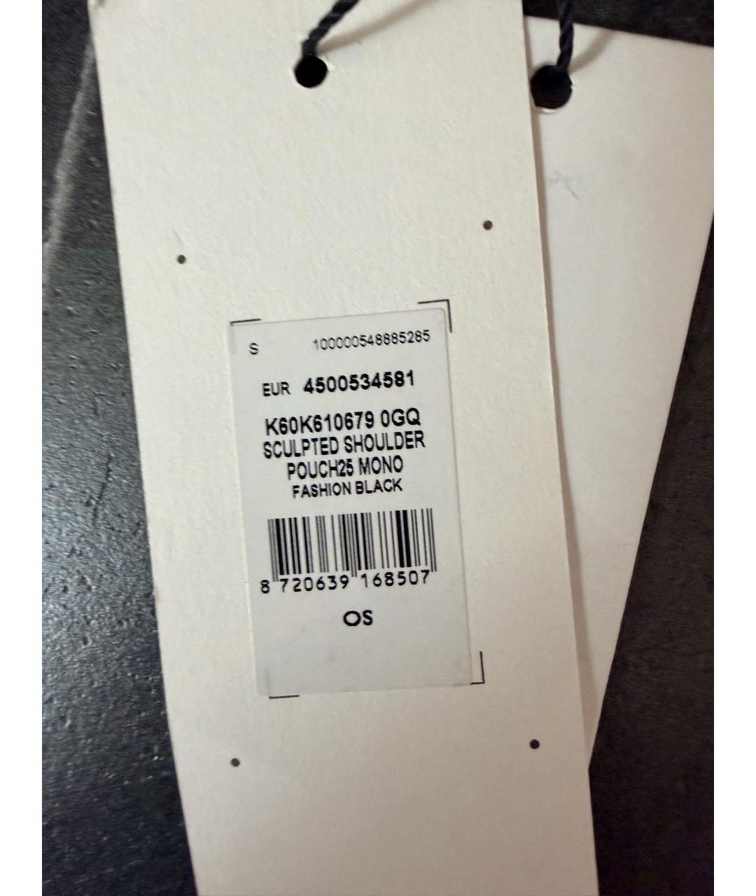 CALVIN KLEIN Черная сумка через плечо из искусственной кожи, фото 6