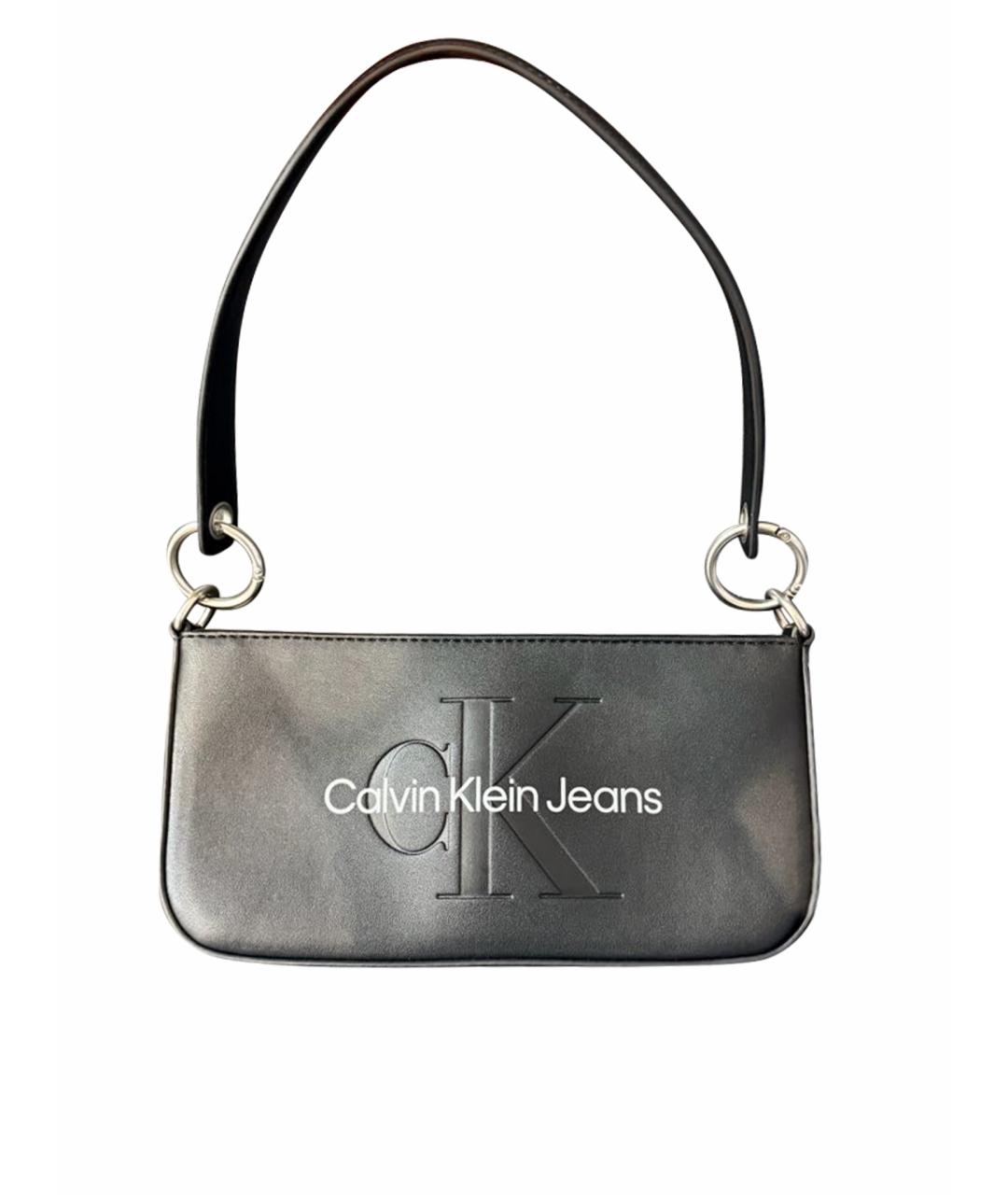CALVIN KLEIN Черная сумка через плечо из искусственной кожи, фото 1