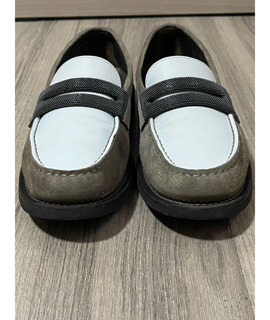 BRUNELLO CUCINELLI Бежевые кожаные лоферы, фото 7