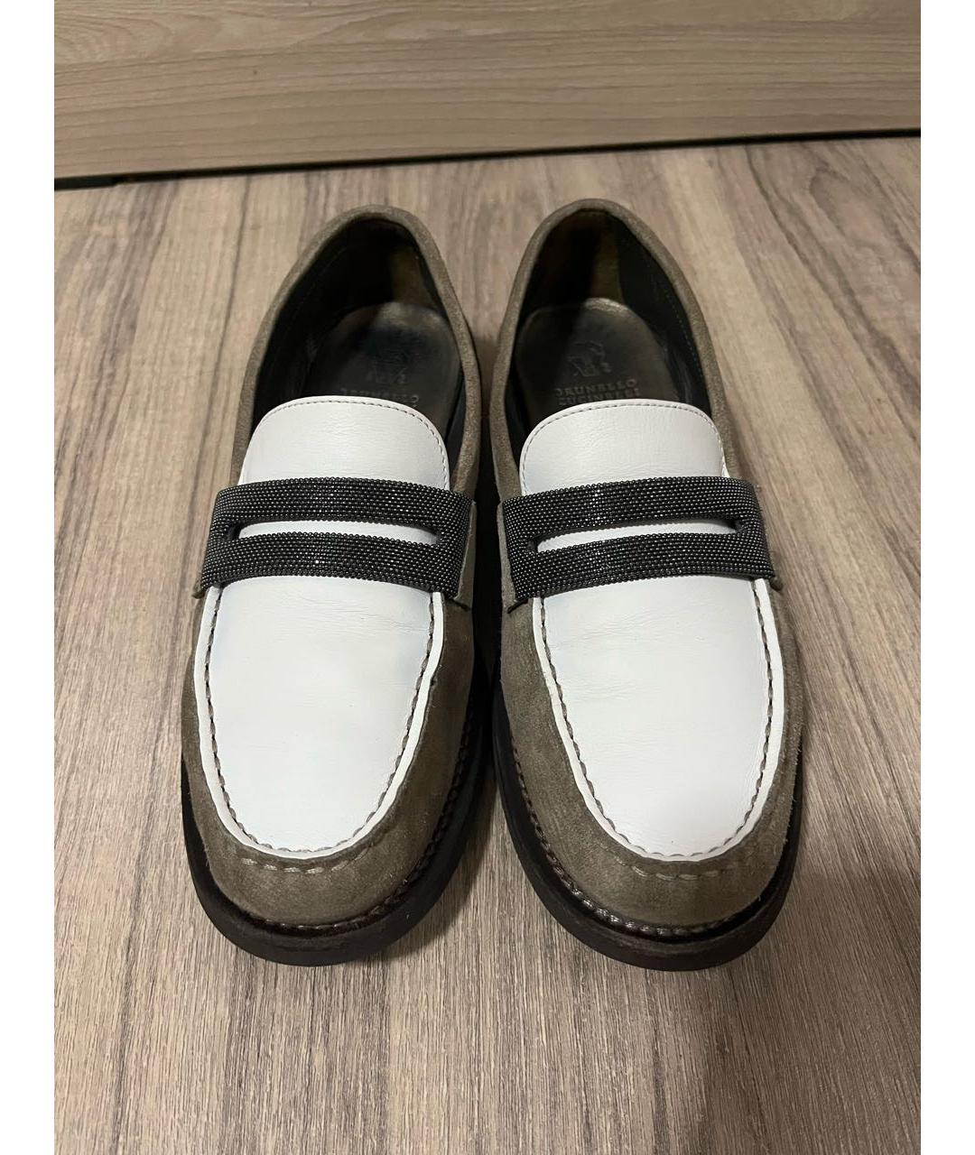 BRUNELLO CUCINELLI Бежевые кожаные лоферы, фото 3