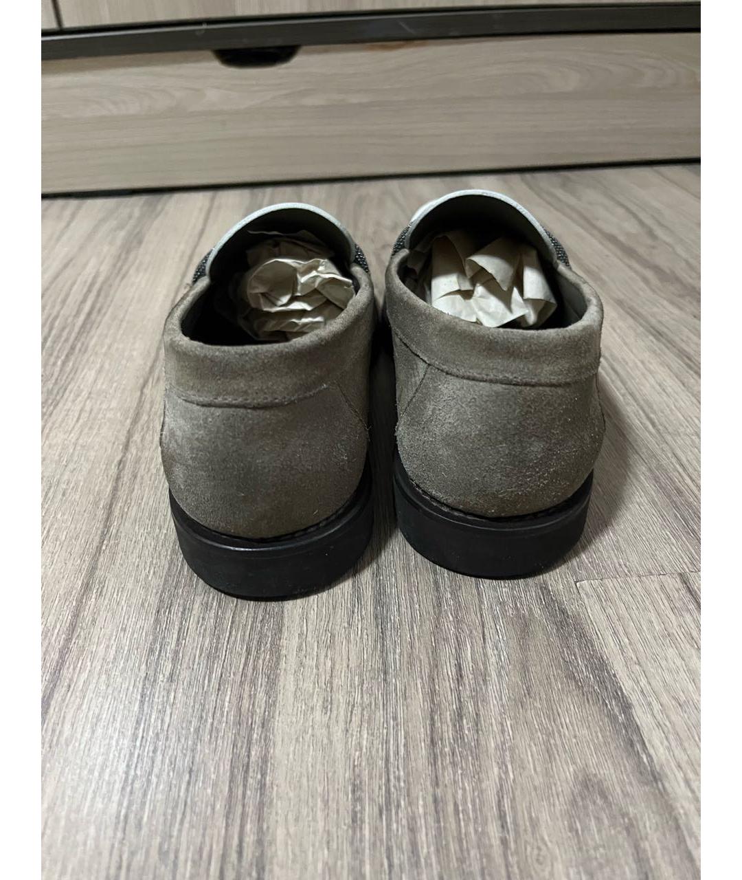 BRUNELLO CUCINELLI Бежевые кожаные лоферы, фото 4