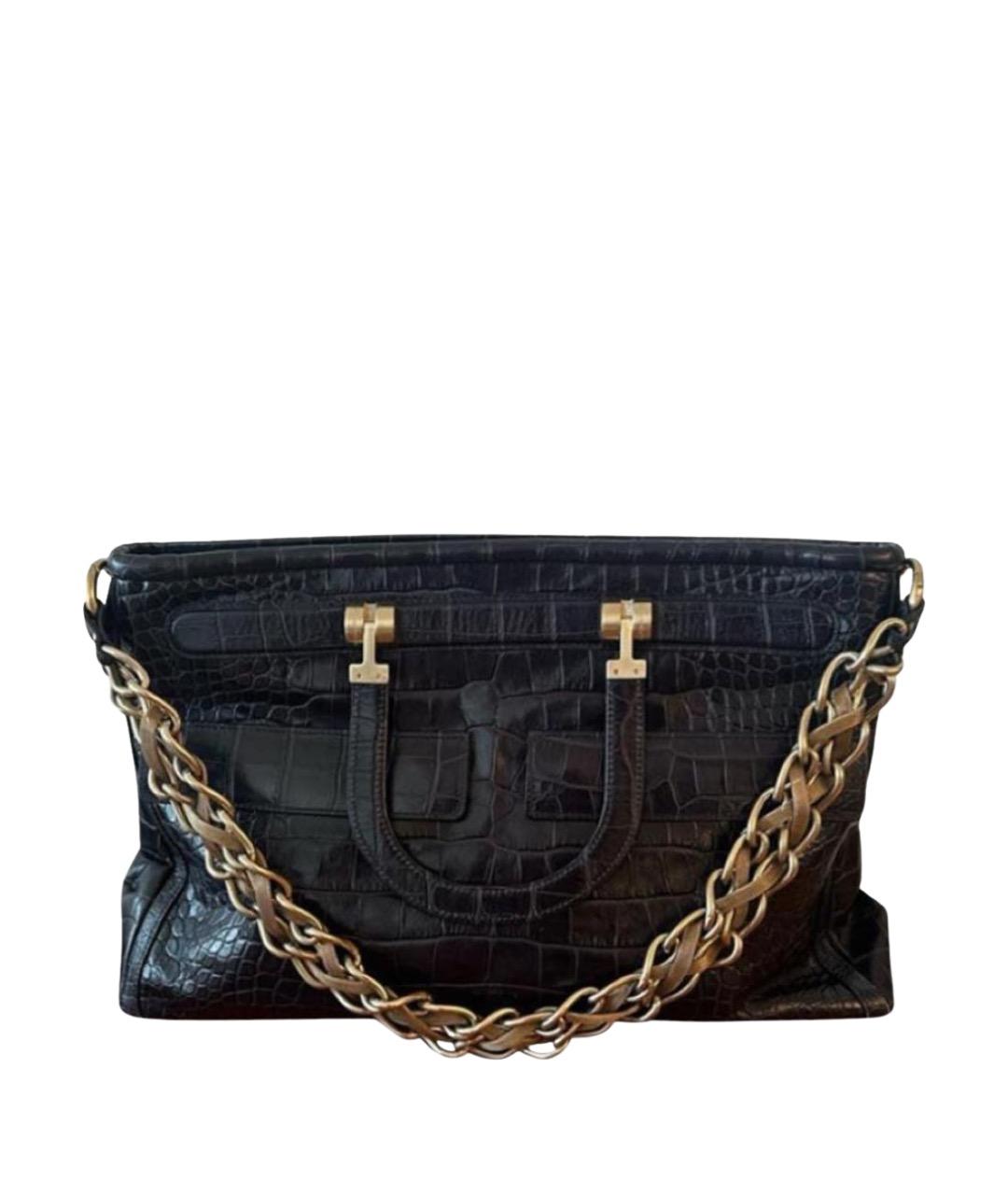 VERSACE Темно-синяя кожаная сумка с короткими ручками, фото 8