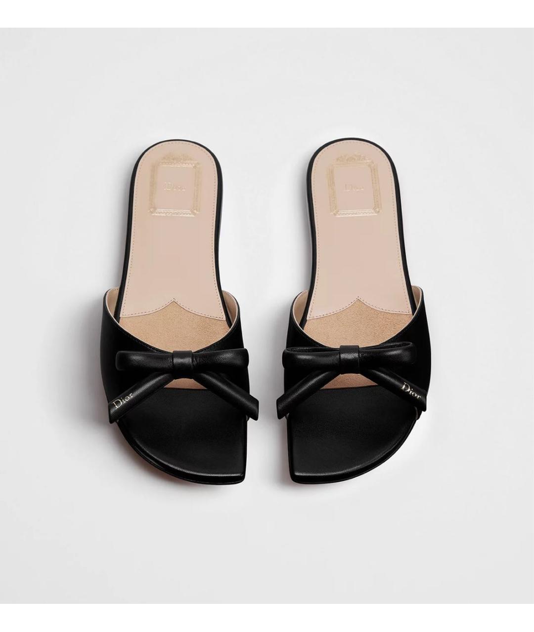 CHRISTIAN DIOR Черные кожаные мюли, фото 3