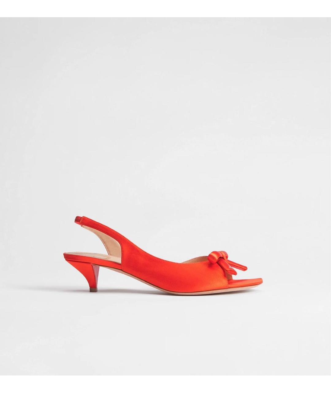 CHRISTIAN DIOR Оранжевое кожаные босоножки, фото 4