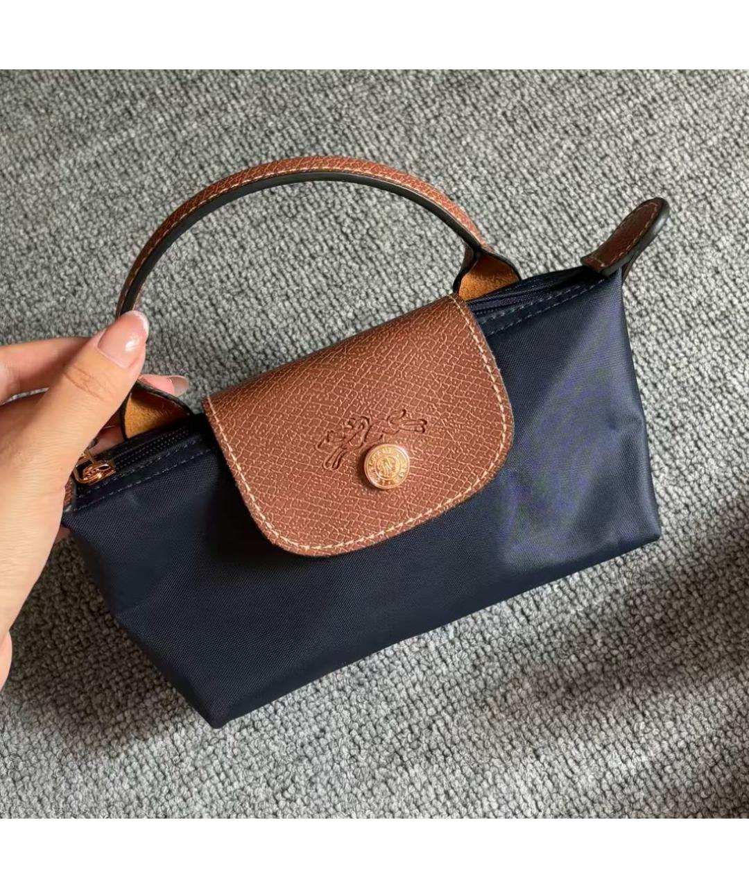 LONGCHAMP Темно-синяя сумка с короткими ручками, фото 5