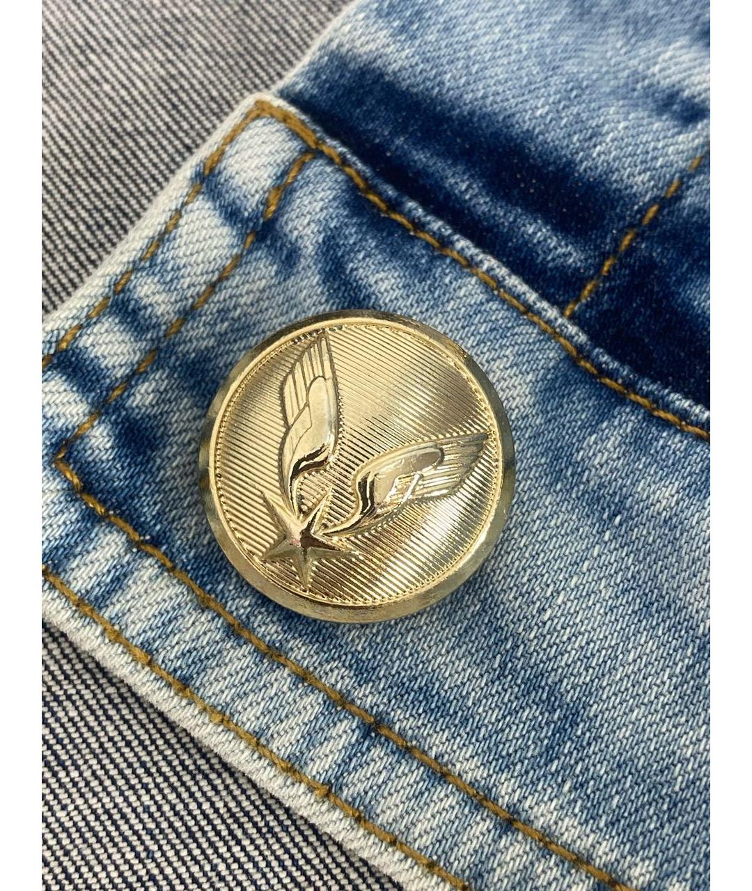 PHILIPP PLEIN Голубой хлопко-эластановый жилет, фото 8