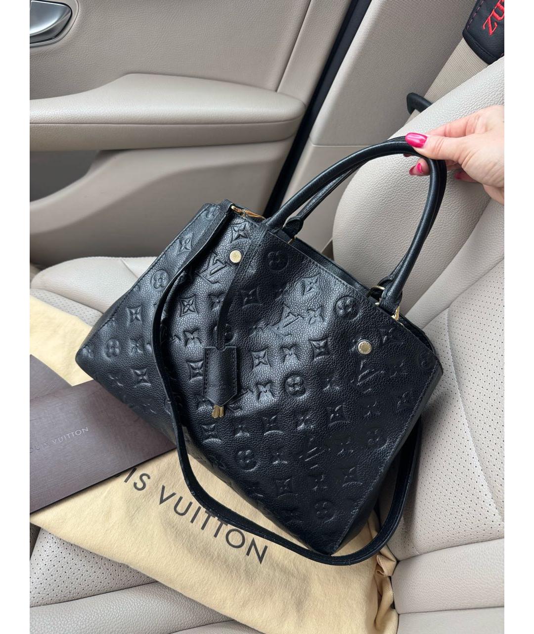 LOUIS VUITTON Черная кожаная сумка через плечо, фото 2