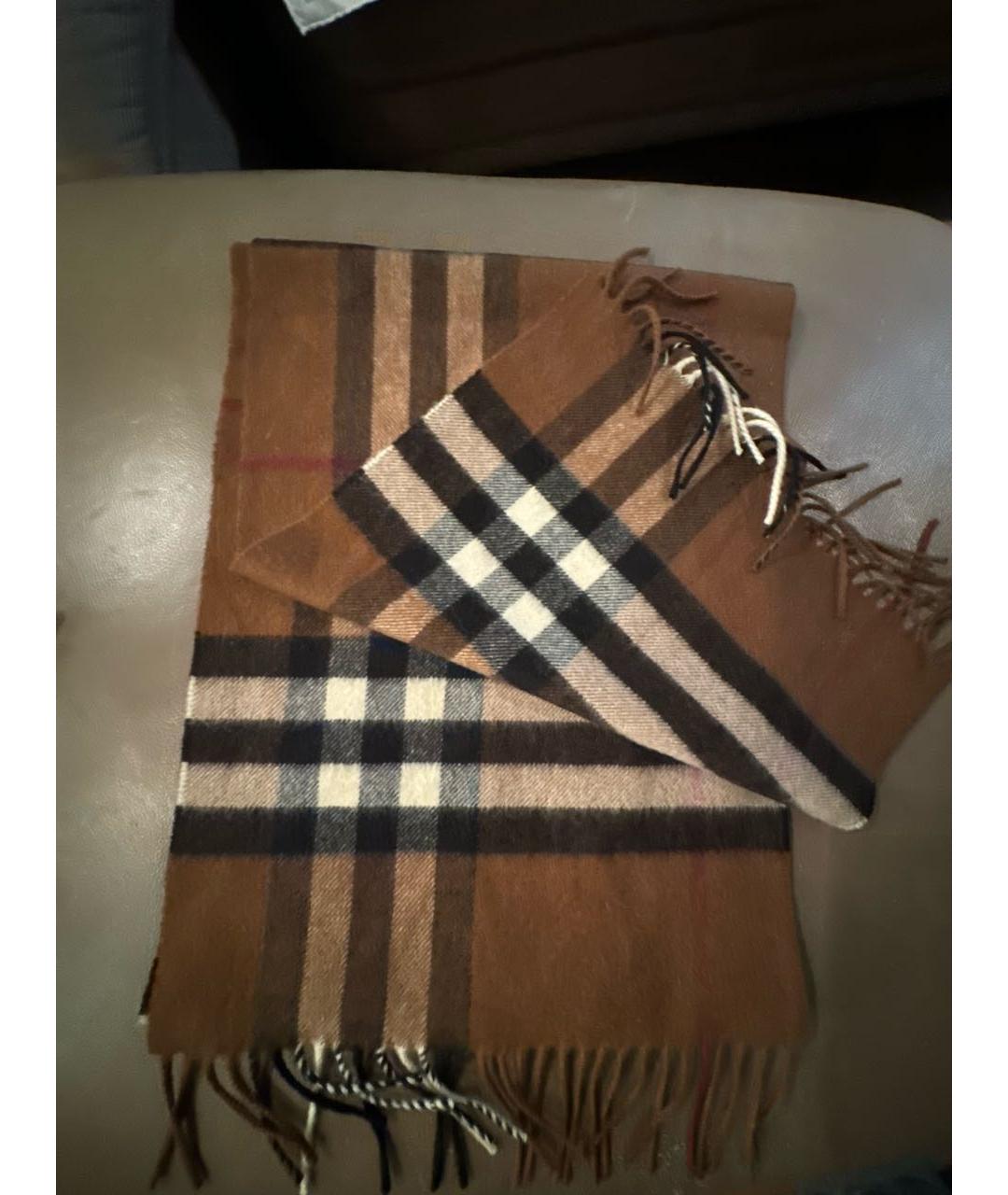 BURBERRY Коричневый кашемировый шарф, фото 2