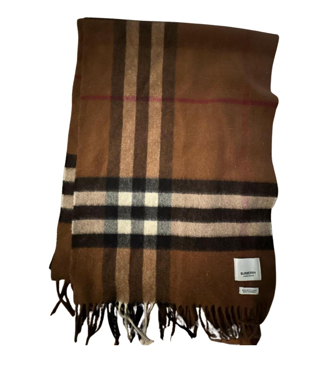 BURBERRY Коричневый кашемировый шарф, фото 1