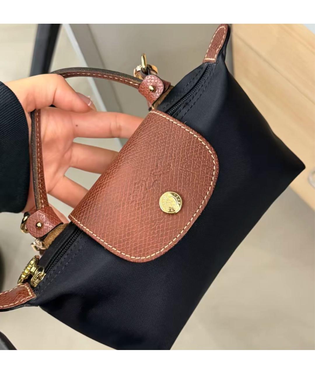 LONGCHAMP Черная сумка с короткими ручками, фото 5