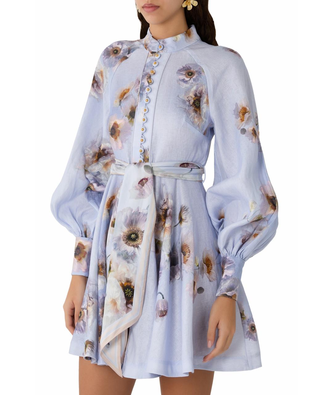 ZIMMERMANN Голубое льняное платье, фото 8