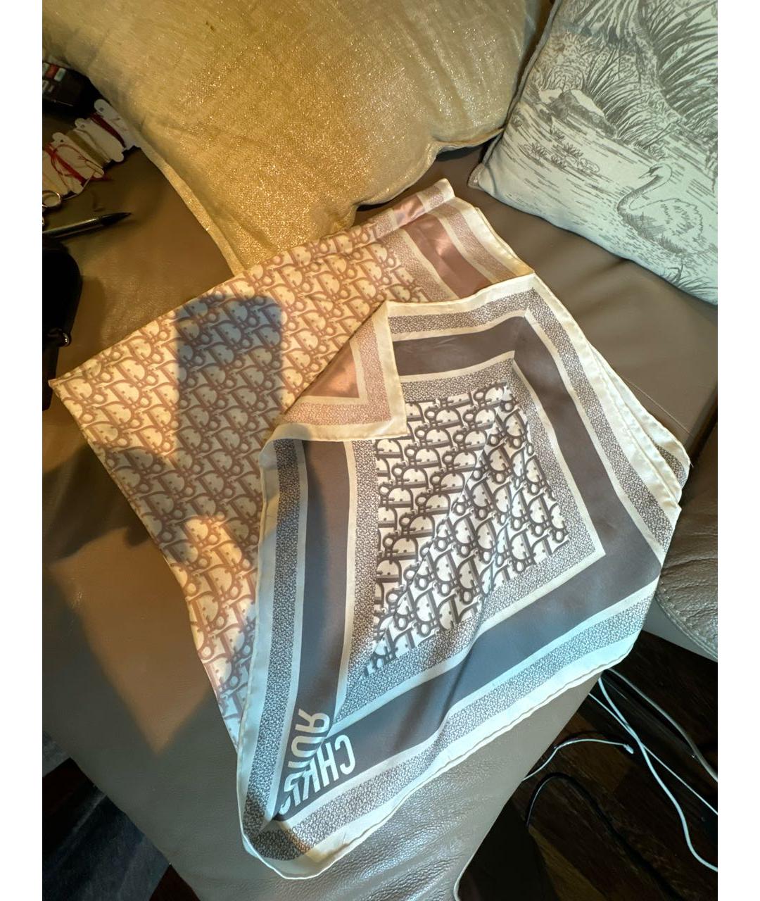 CHRISTIAN DIOR Мульти шелковый шарф, фото 2