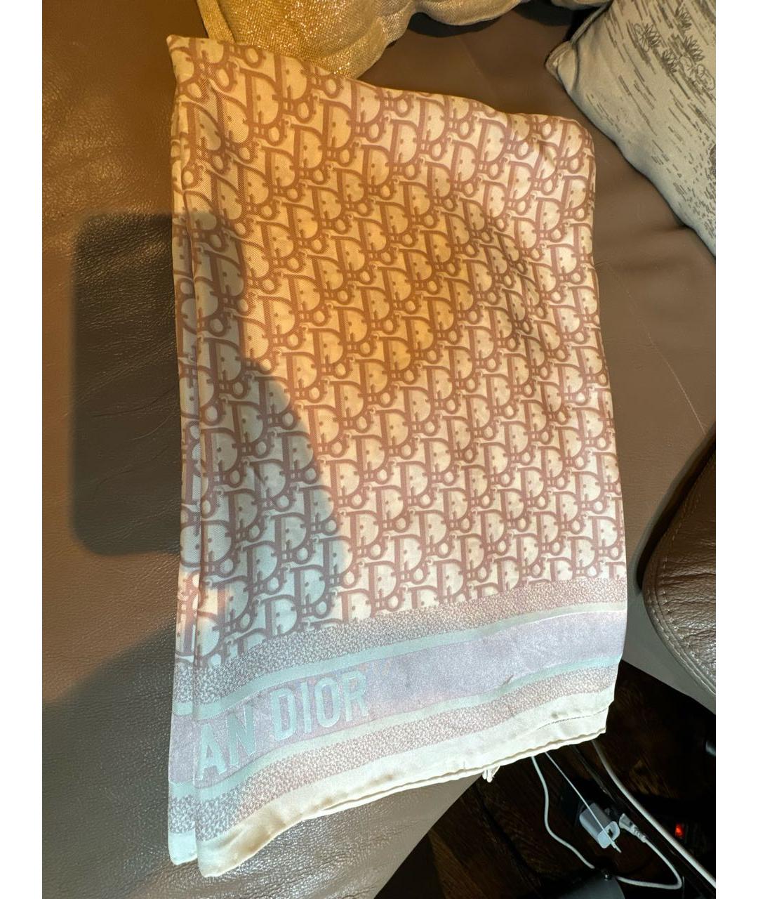 CHRISTIAN DIOR Мульти шелковый шарф, фото 5