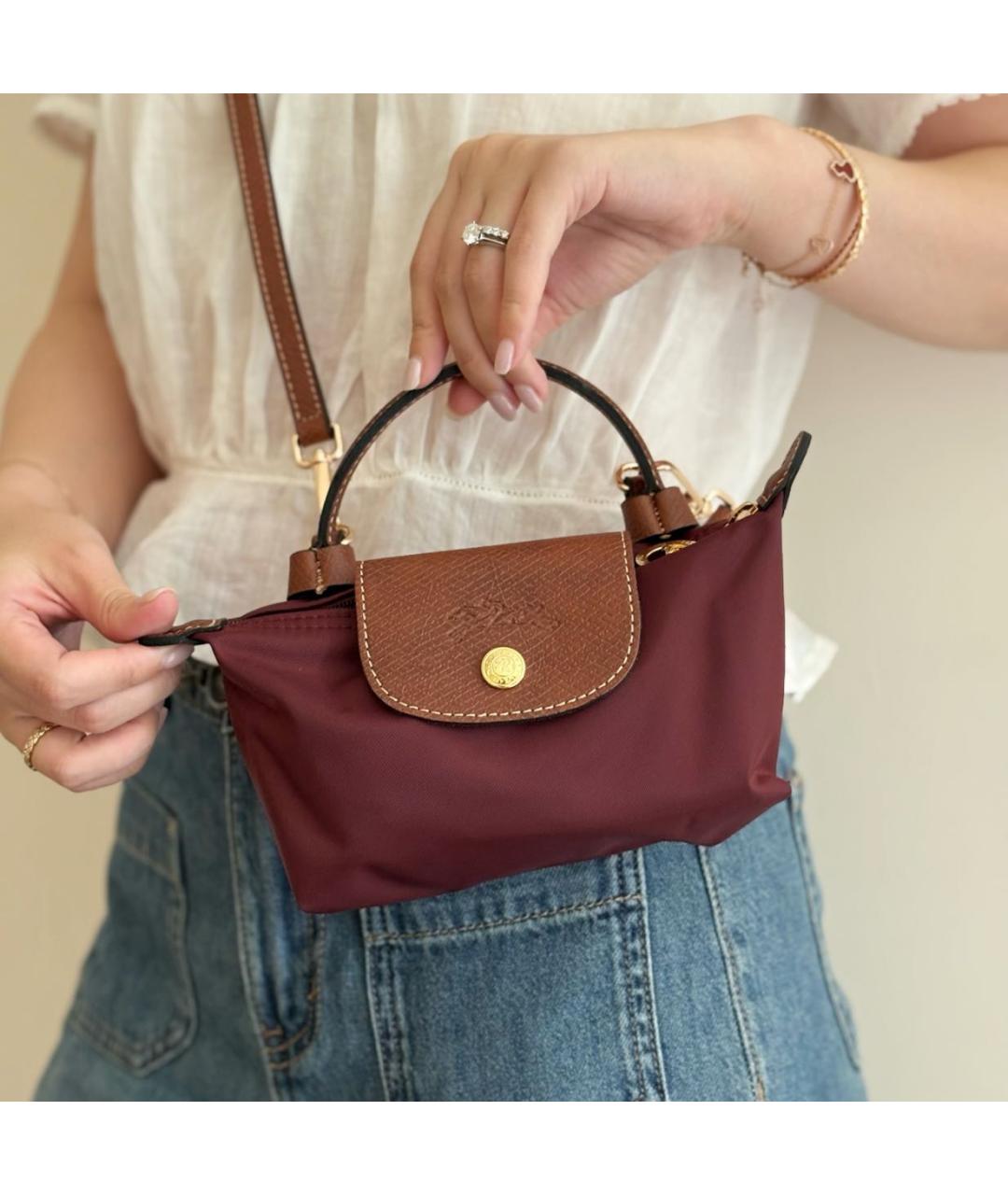 LONGCHAMP Бордовая сумка с короткими ручками, фото 4