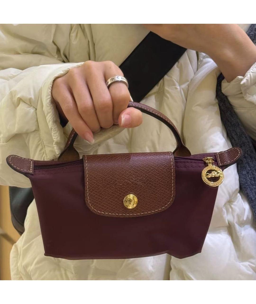 LONGCHAMP Бордовая сумка с короткими ручками, фото 6