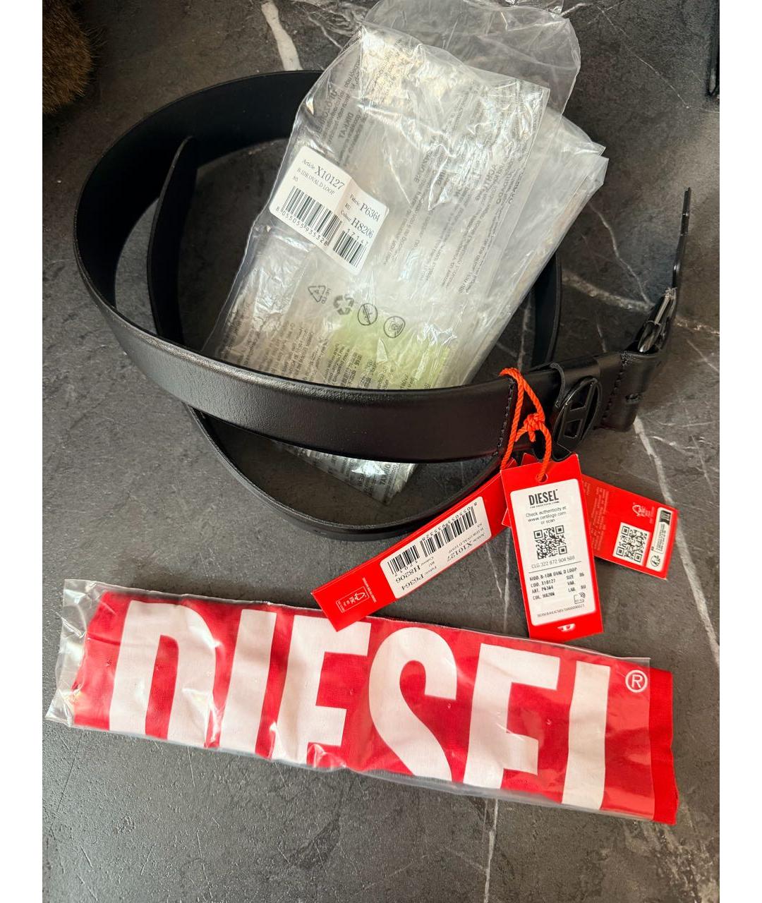 DIESEL Черный кожаный ремень, фото 8