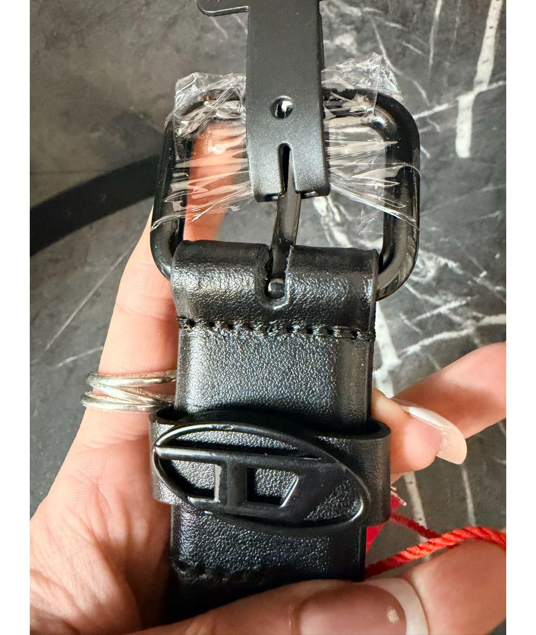 DIESEL Черный кожаный ремень, фото 7