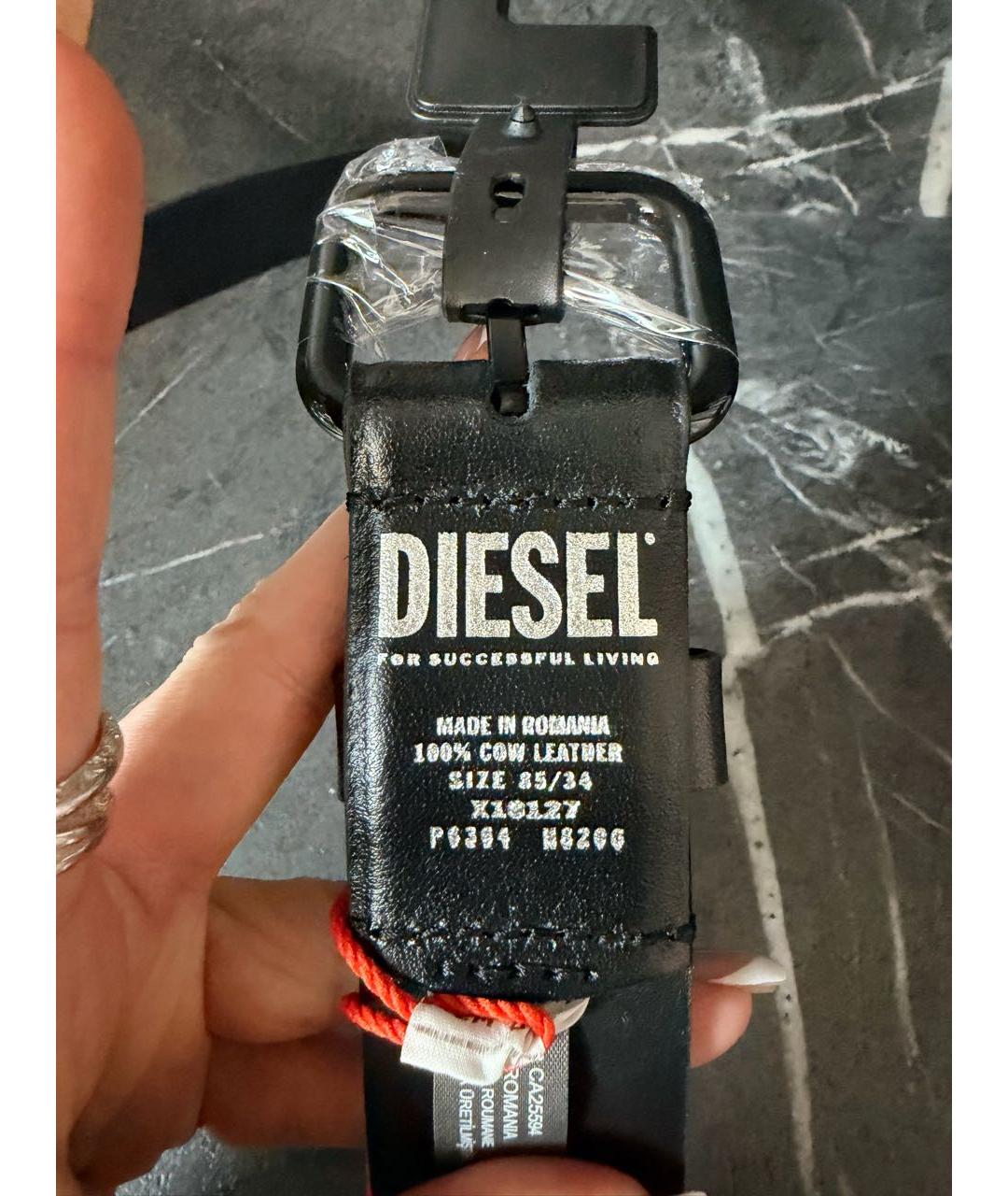 DIESEL Черный кожаный ремень, фото 3