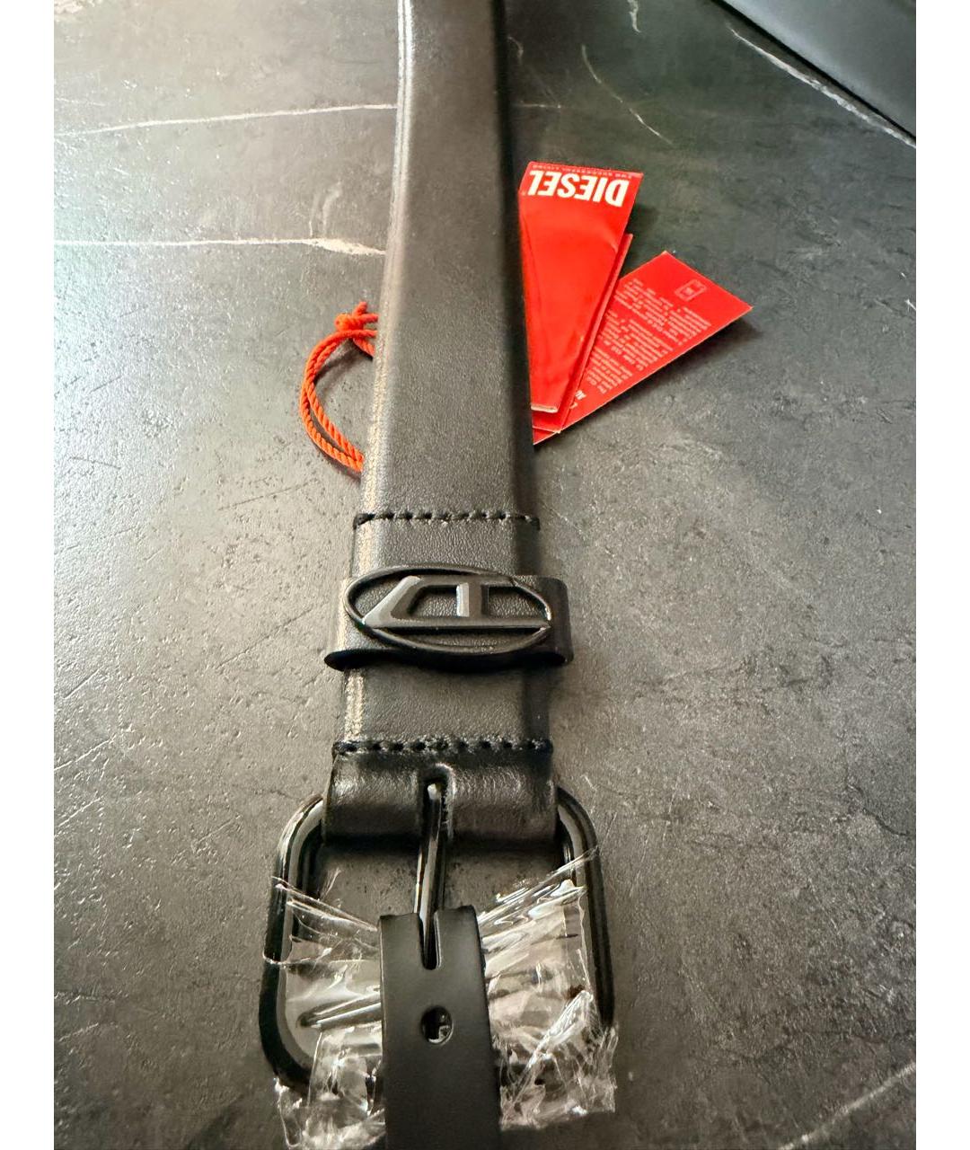 DIESEL Черный кожаный ремень, фото 2