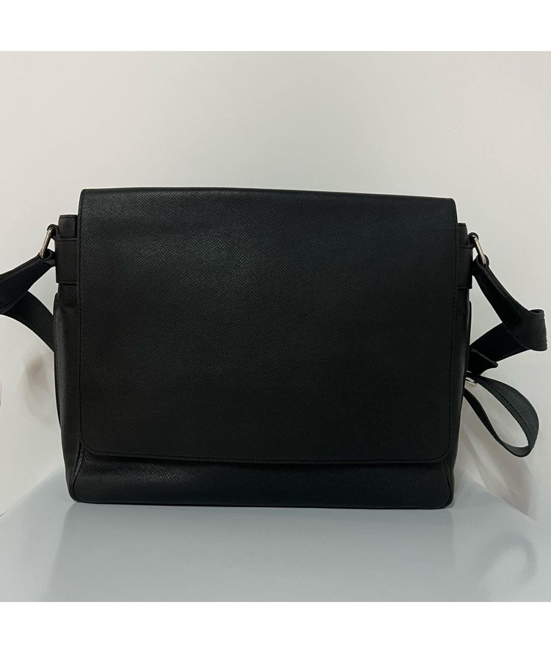 LOUIS VUITTON Черная кожаная сумка на плечо, фото 9