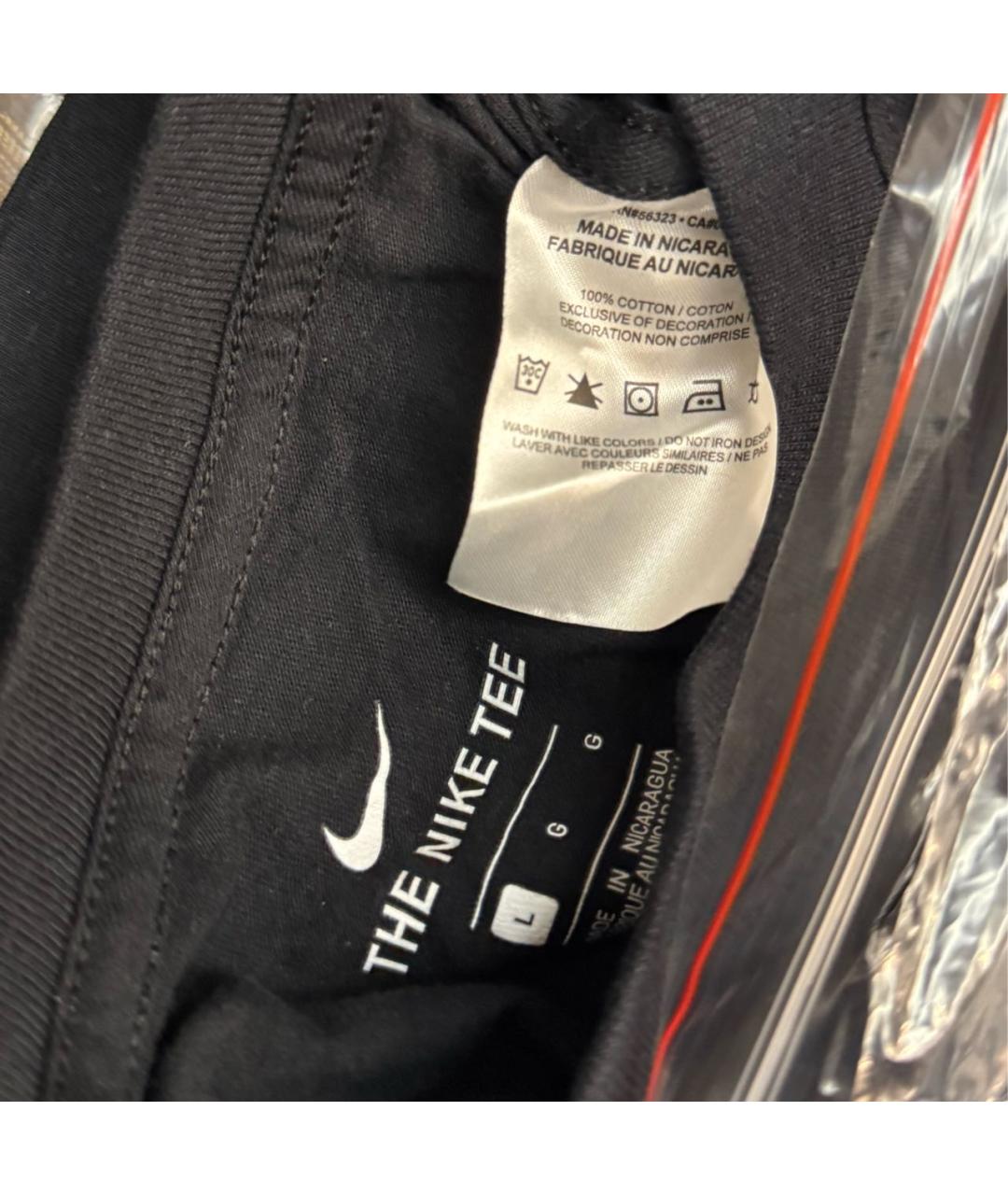 NIKE Черная хлопковая футболка, фото 5