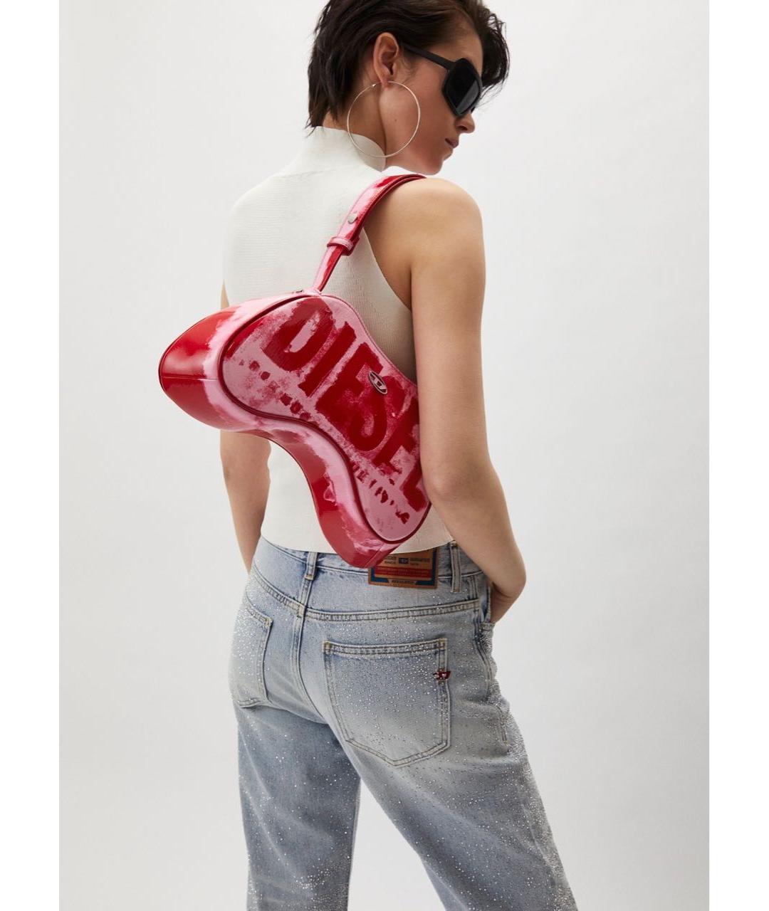 DIESEL Розовая сумка через плечо из искусственной кожи, фото 5