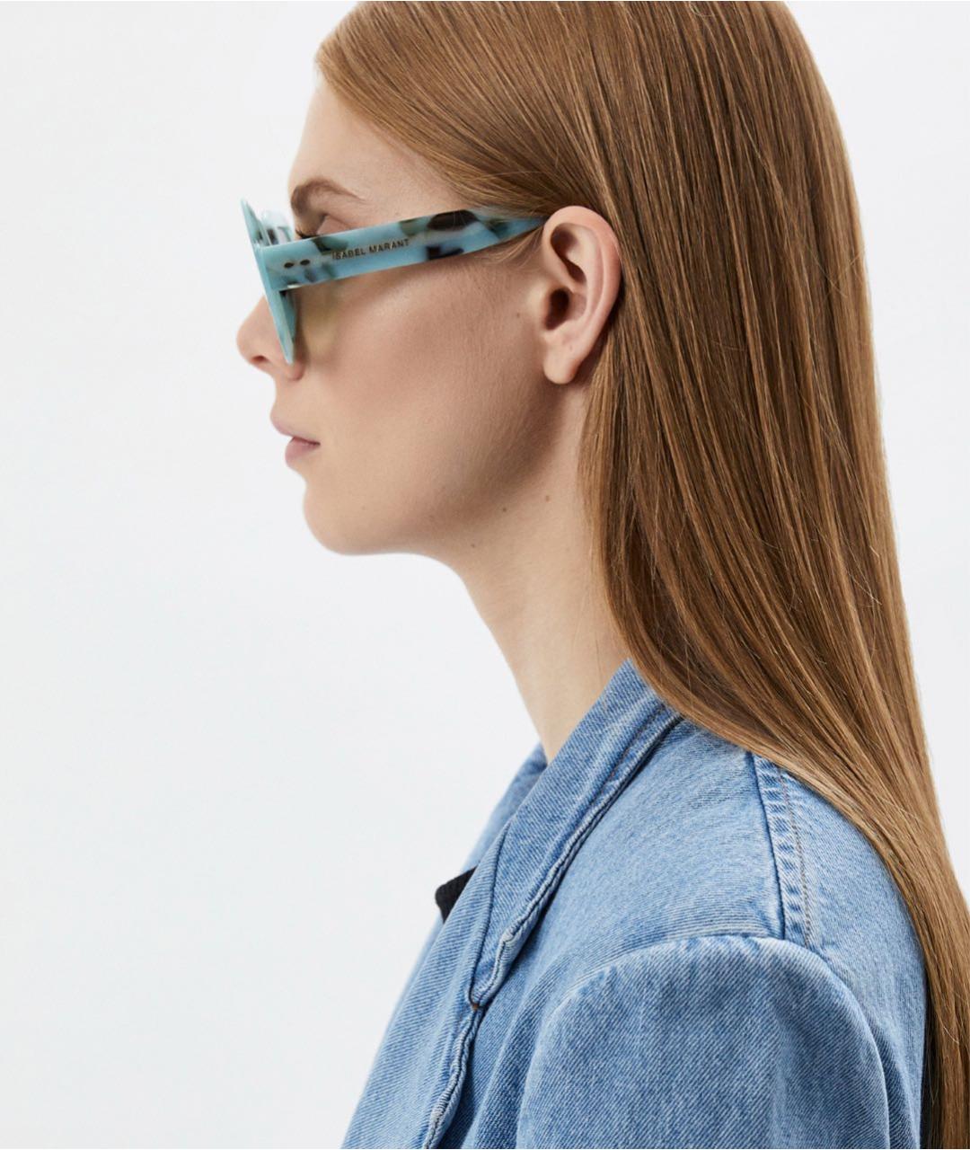 ISABEL MARANT Голубые пластиковые солнцезащитные очки, фото 5