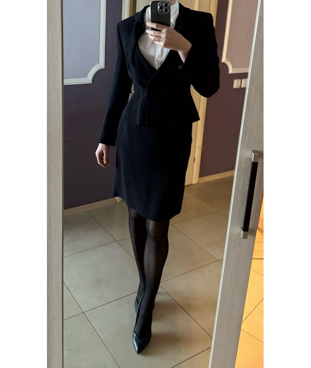 ARMANI COLLEZIONI Черный шелковый костюм с юбками, фото 8