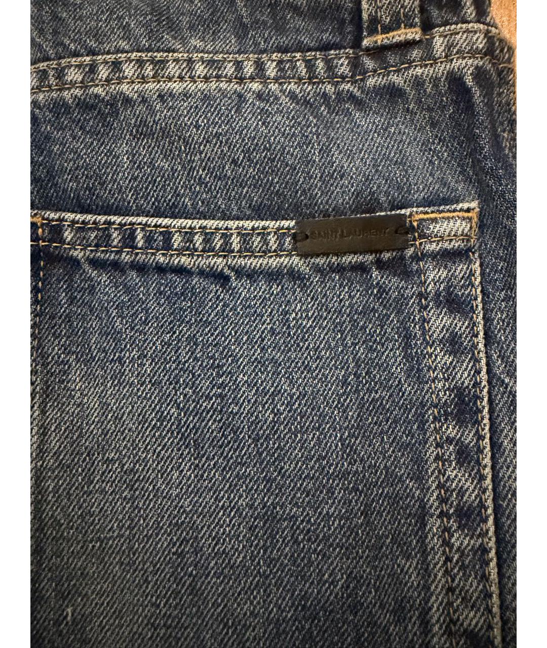 SAINT LAURENT Голубые прямые джинсы, фото 4