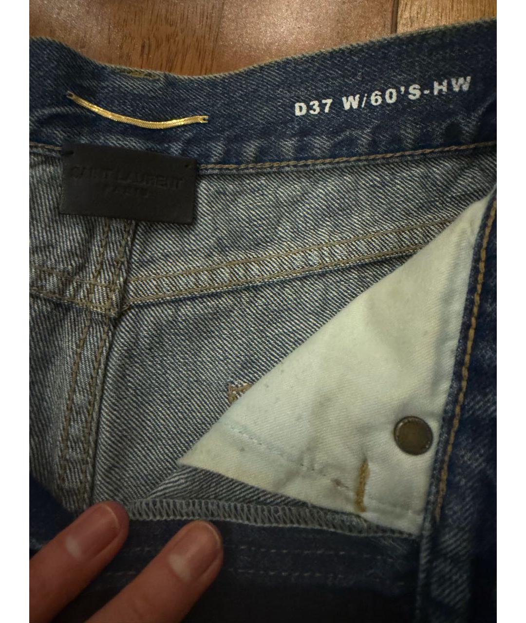 SAINT LAURENT Голубые прямые джинсы, фото 3