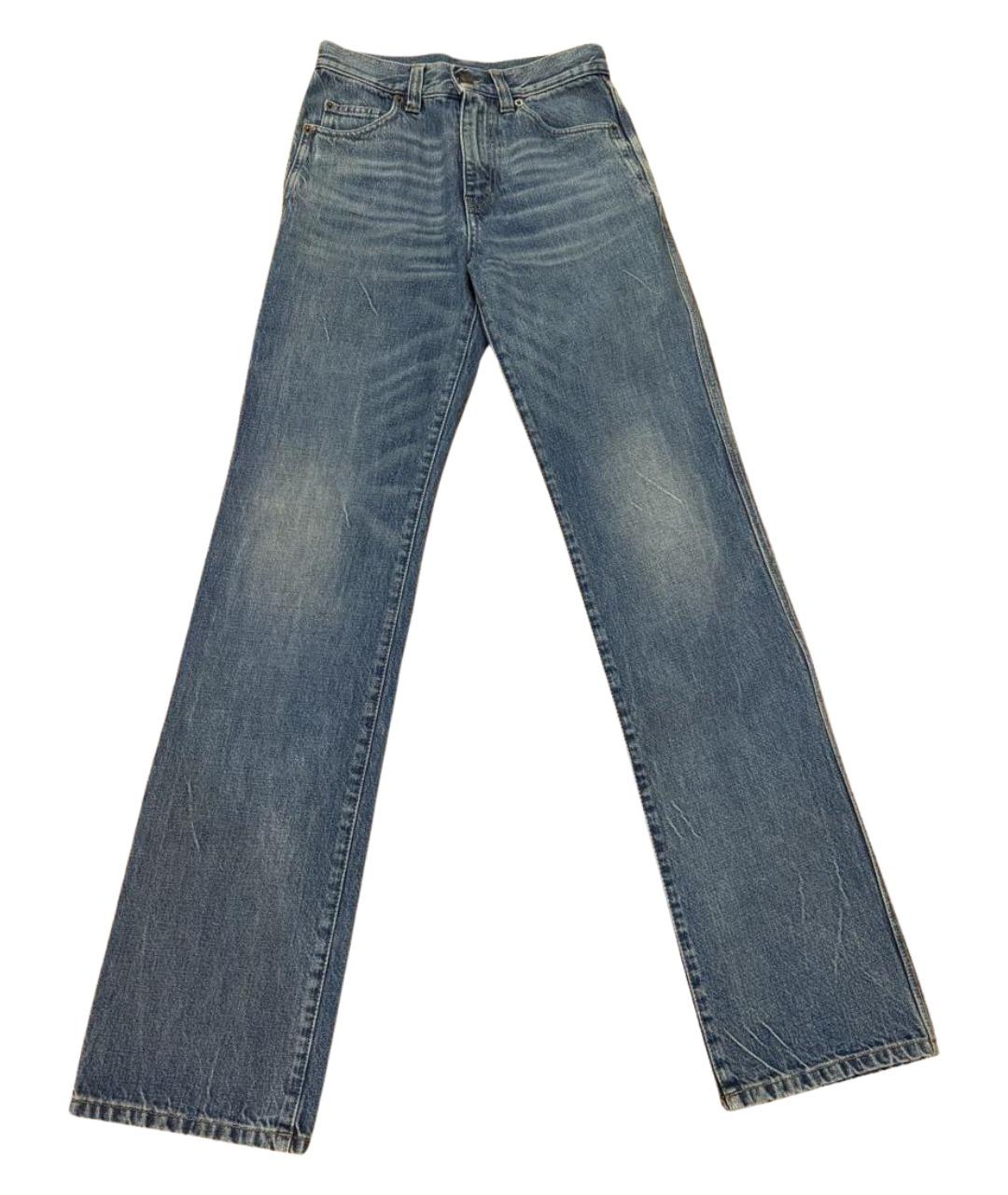 SAINT LAURENT Голубые прямые джинсы, фото 1