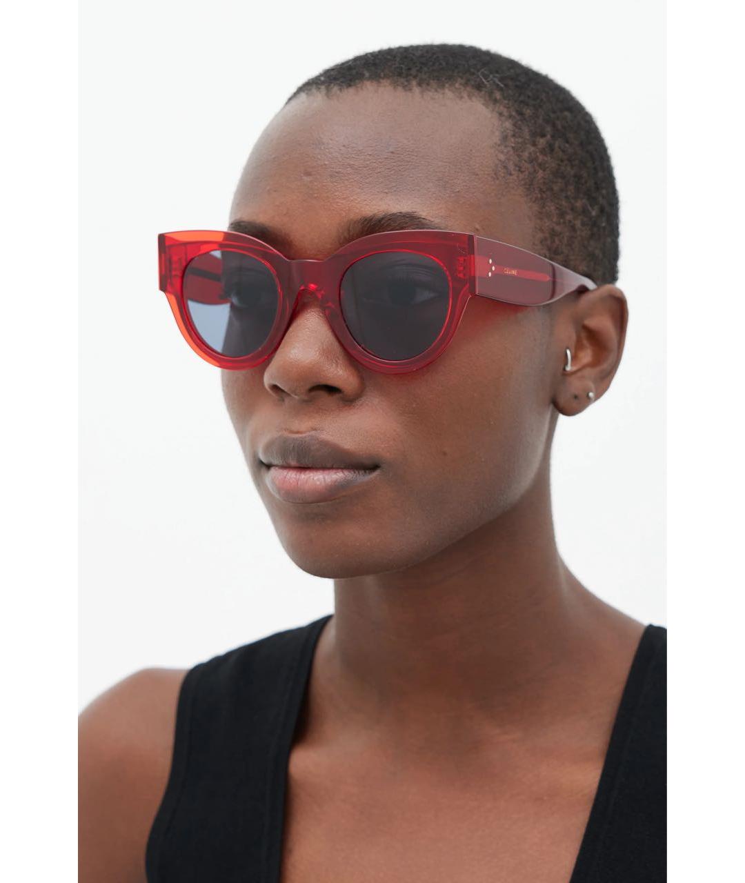 CELINE Красные пластиковые солнцезащитные очки, фото 2
