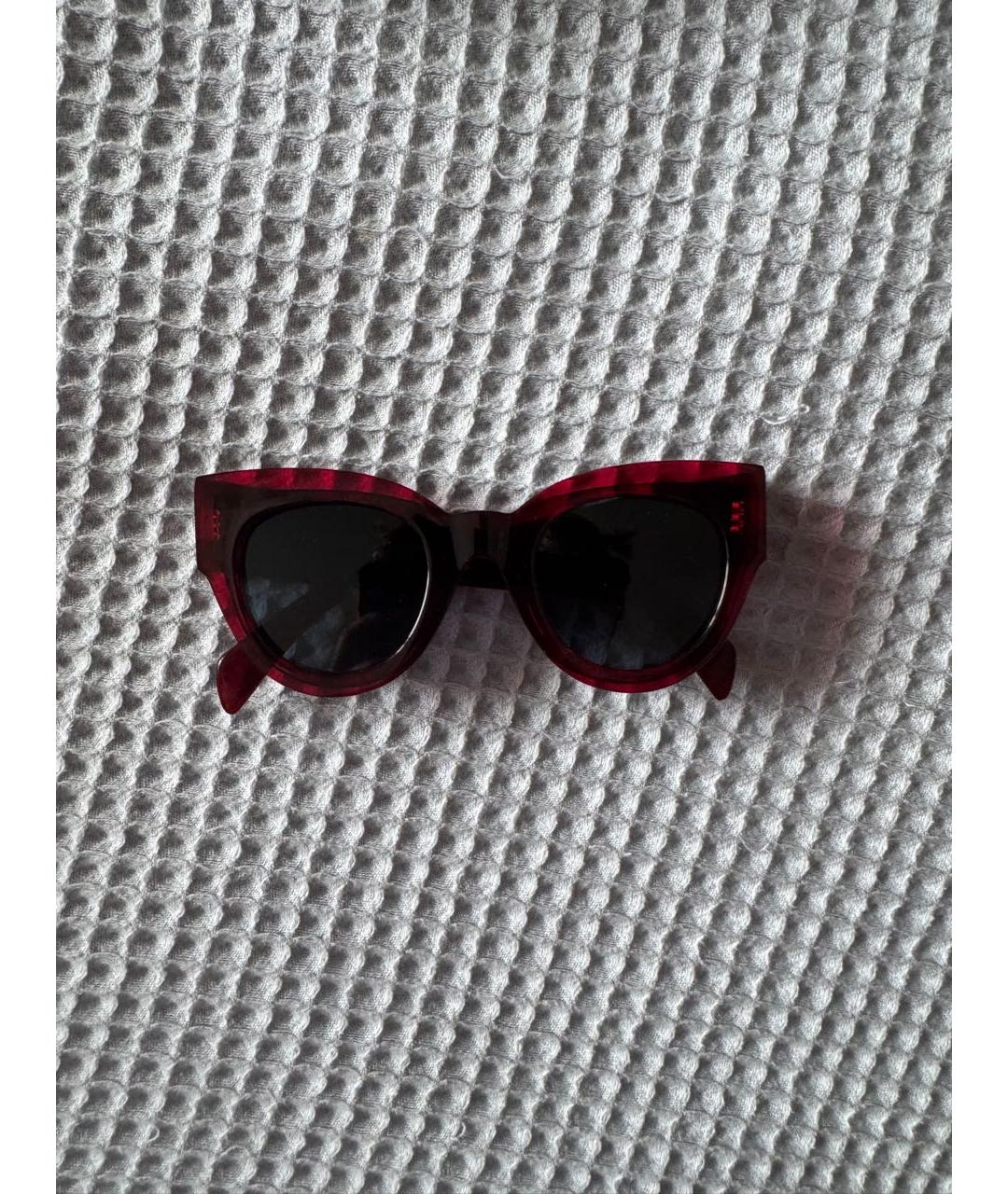 CELINE Красные пластиковые солнцезащитные очки, фото 4