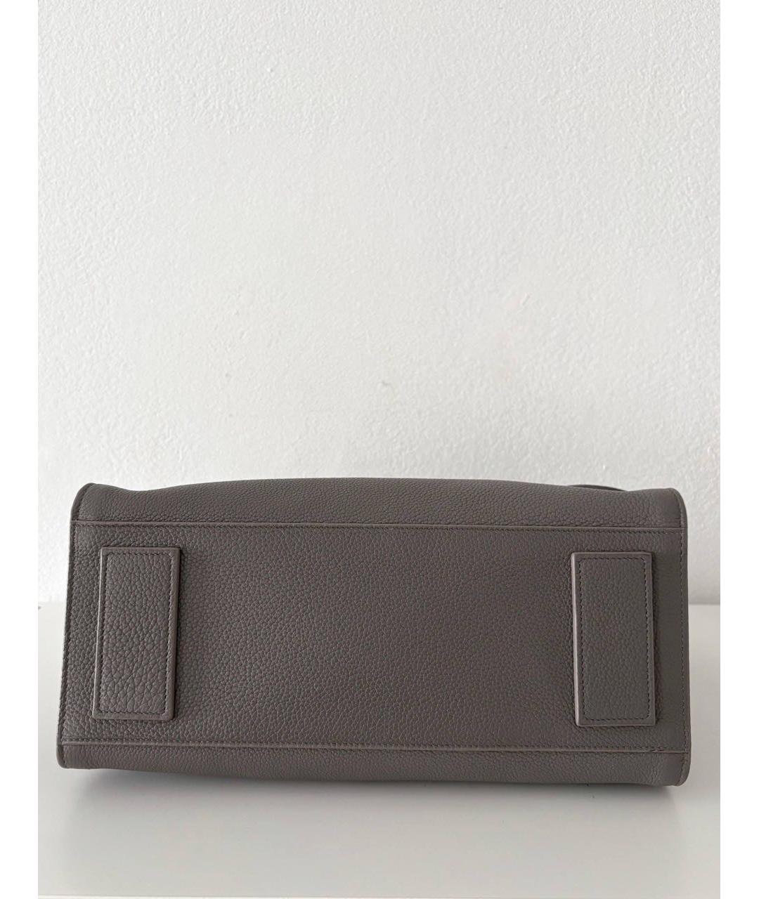 SAINT LAURENT Серая кожаная сумка тоут, фото 6