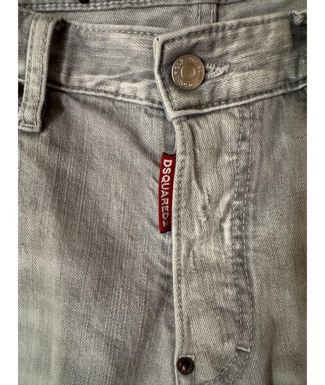 DSQUARED2 Серые хлопковые джинсы скинни, фото 2