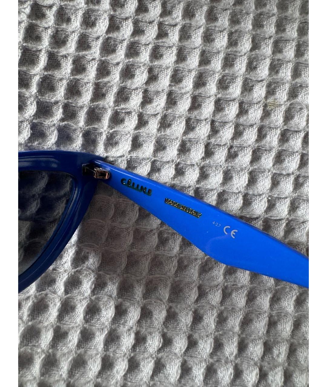 CELINE Синие пластиковые солнцезащитные очки, фото 7