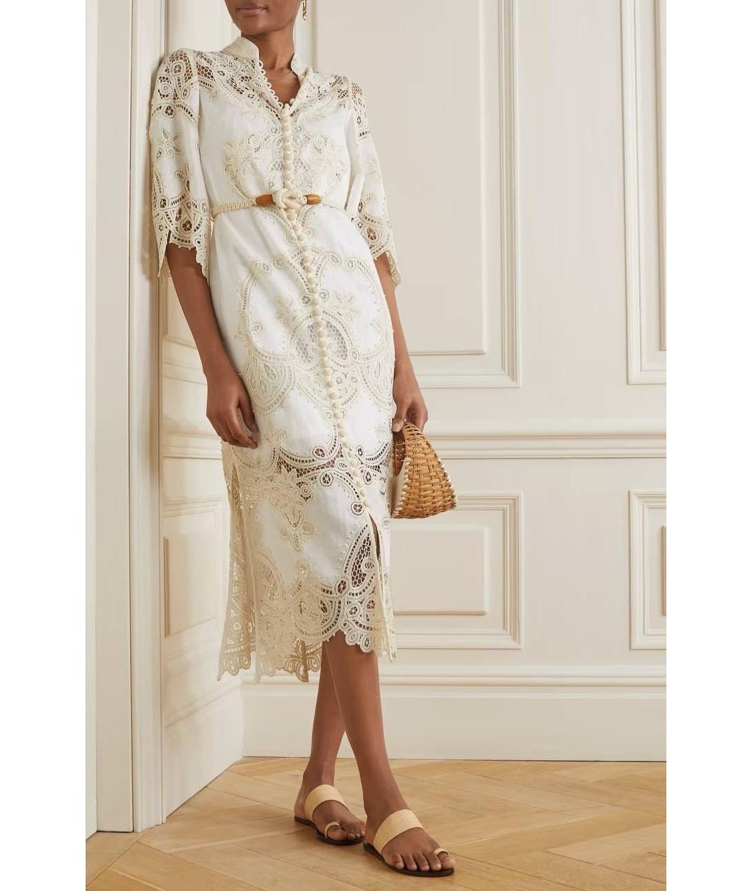 ZIMMERMANN Бежевое кружевное коктейльное платье, фото 2