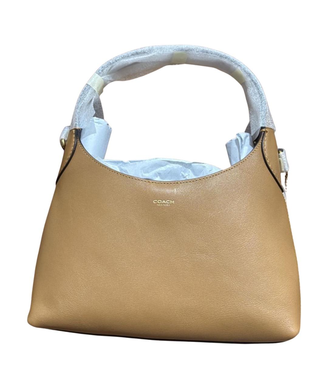 COACH Коричневая кожаная сумка через плечо, фото 1