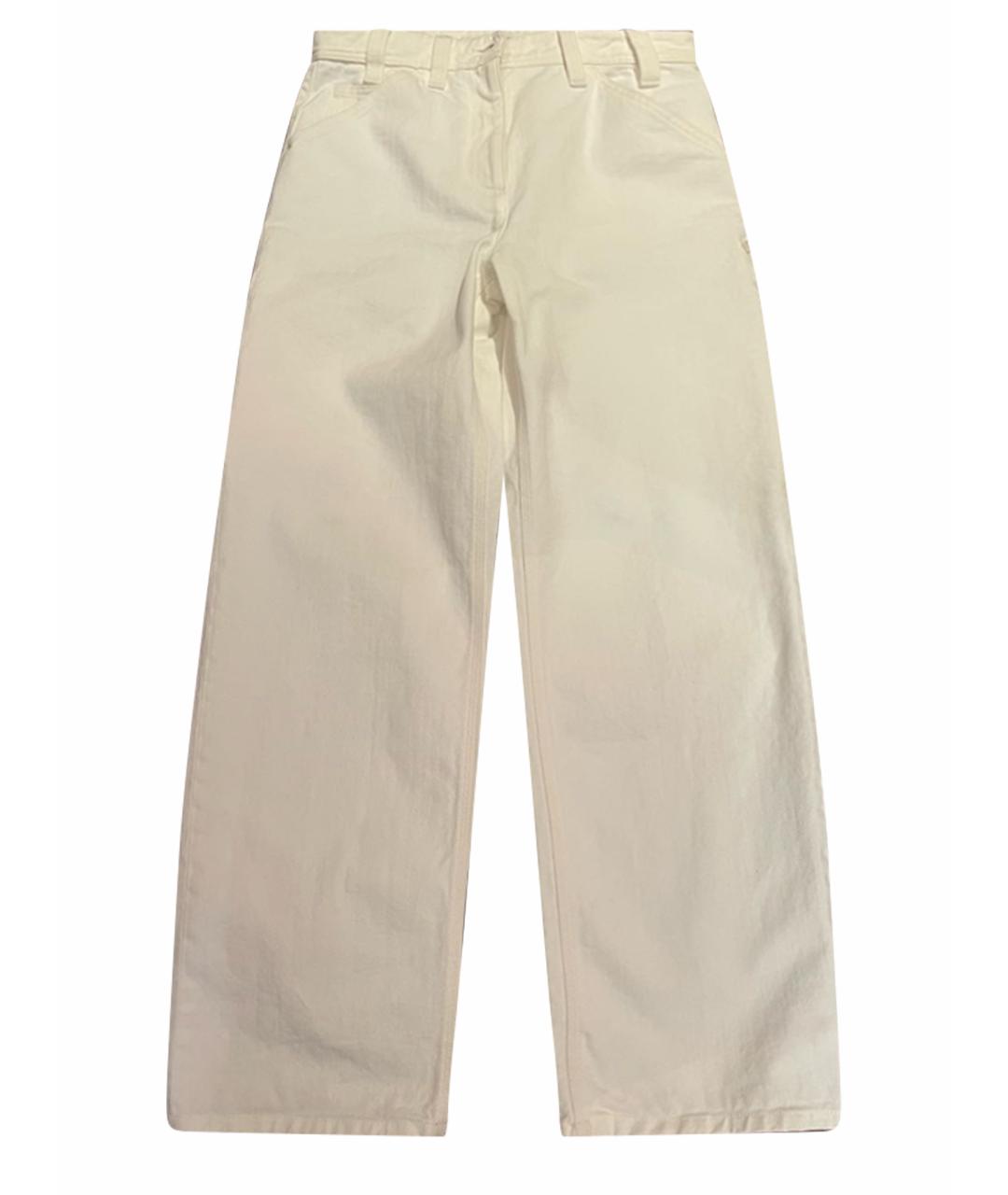 CHANEL Белые хлопковые прямые джинсы, фото 1