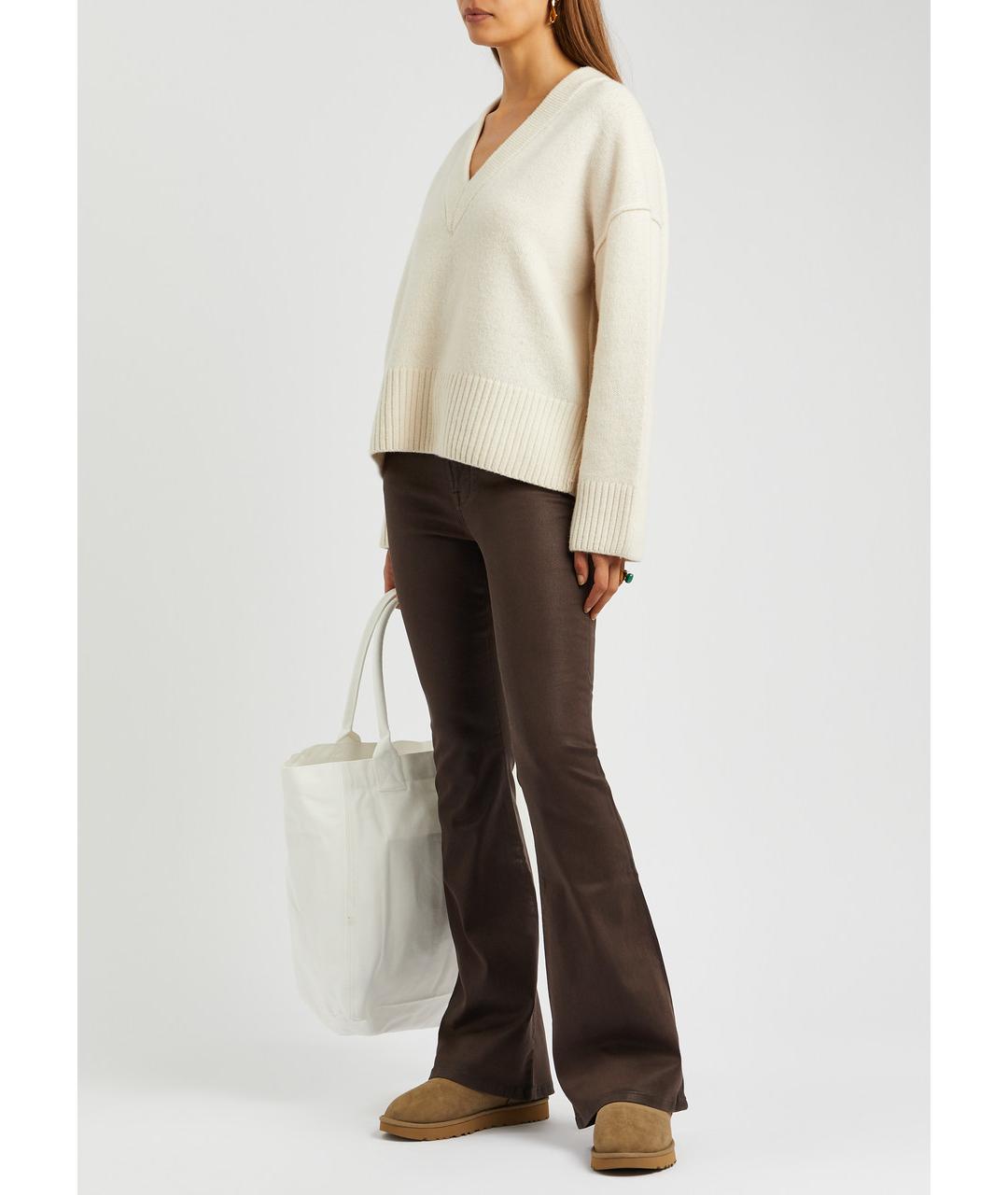 FRAME Коричневые хлопко-эластановые джинсы клеш, фото 2