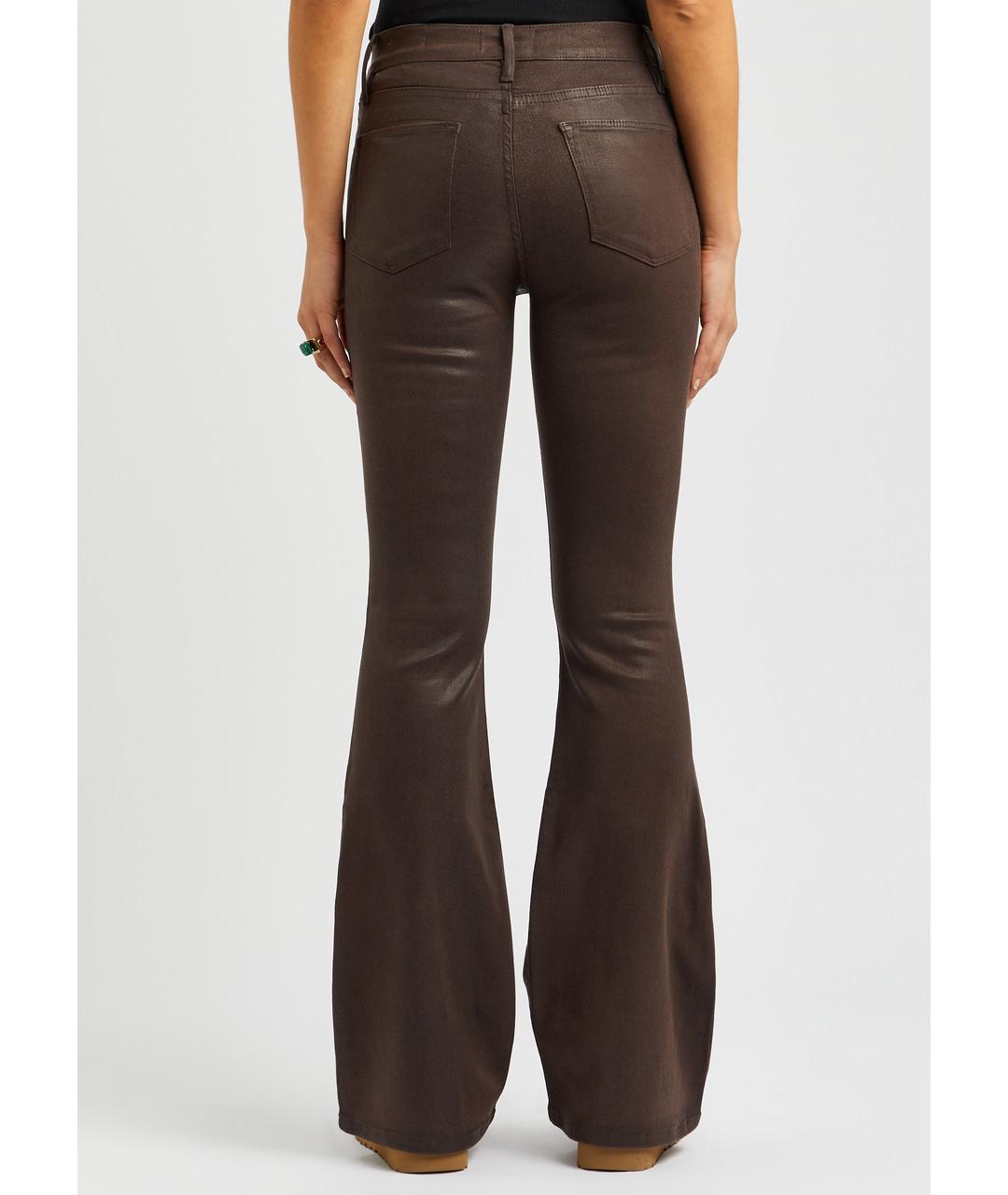 FRAME Коричневые хлопко-эластановые джинсы клеш, фото 3